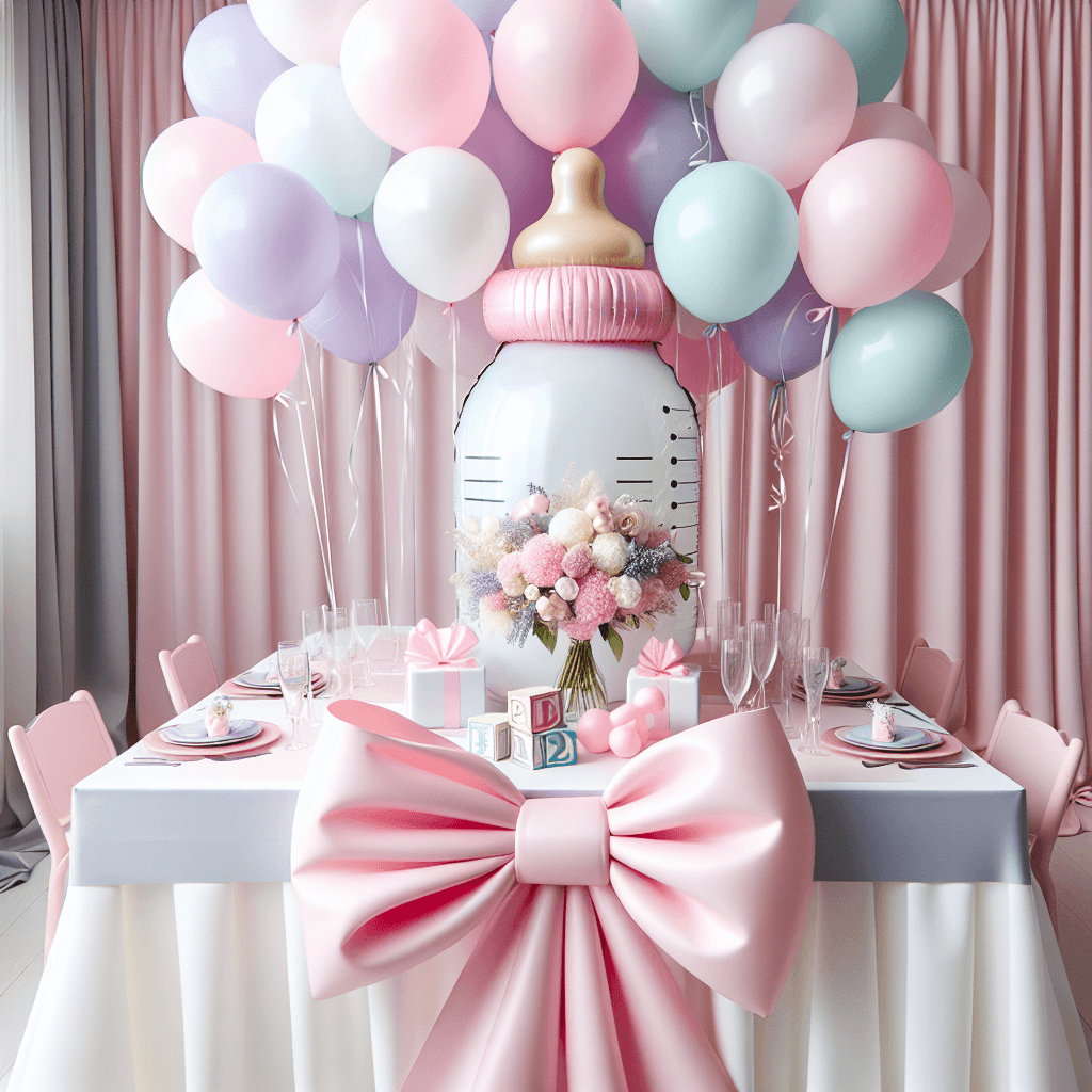 Baby Girl 1st Birthday Bottle Balloon Theme